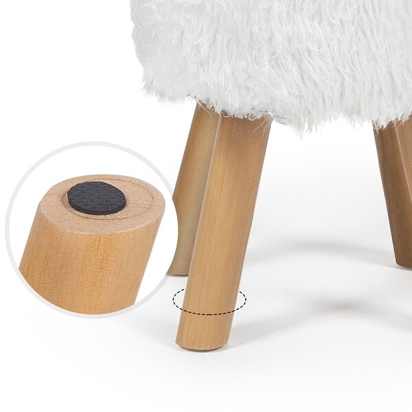 White fur stool cheap